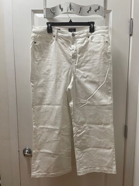 NYDJ White Wide-Leg High-Rise Jeans